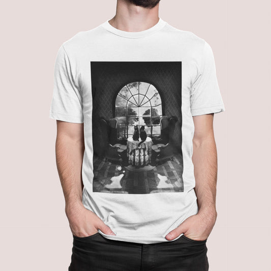 Skull Mens T-shirt, Black And White Mens T shirt, Gothic Skull Gift For Him, Skull Illusion Art Tshirt, Bella Canvas Skull Shirt Gift