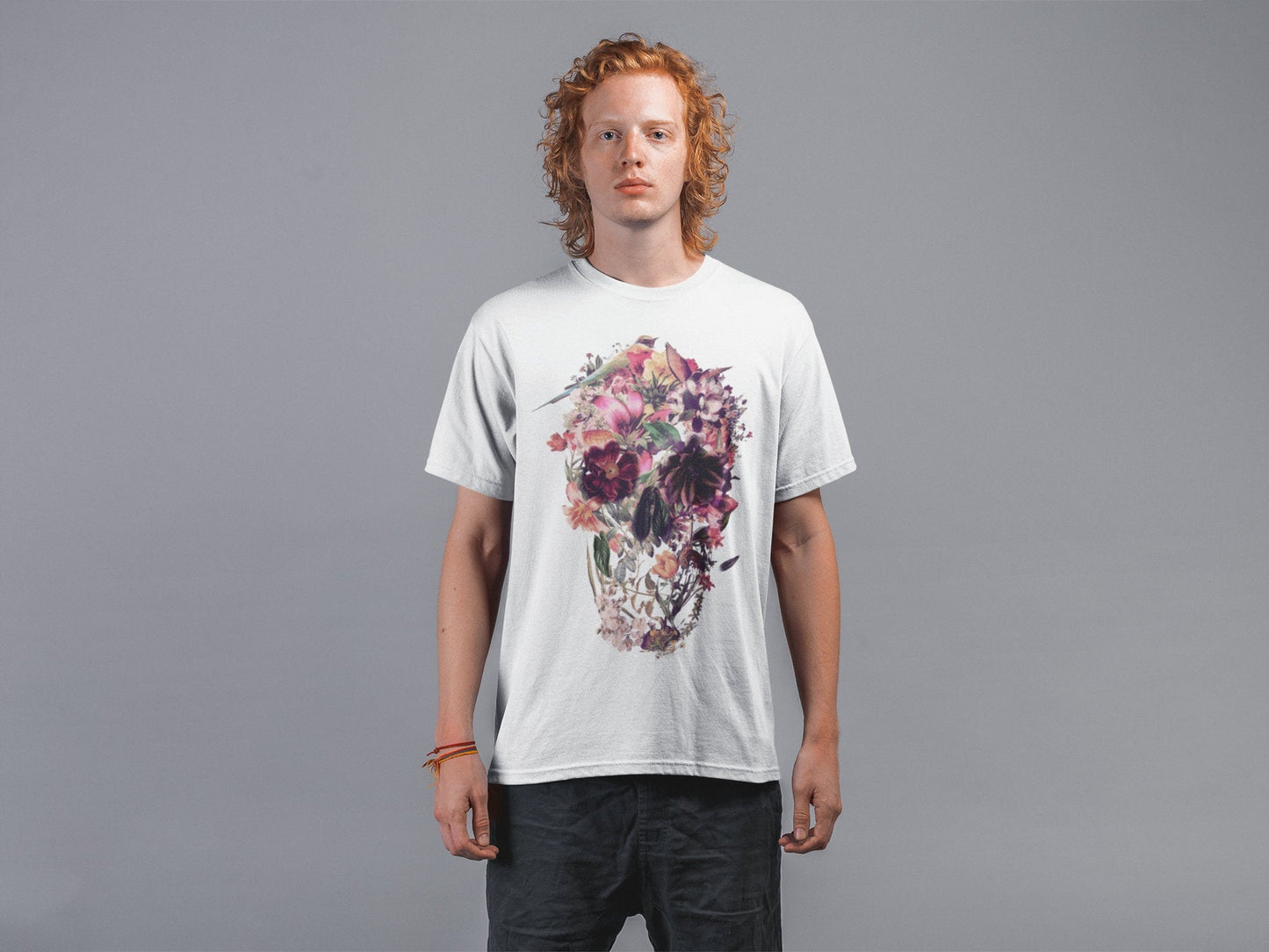 Skull Men's T-shirt, Sugar Skull Art Mens T Shirt, New Skull Art Print Gift For Him