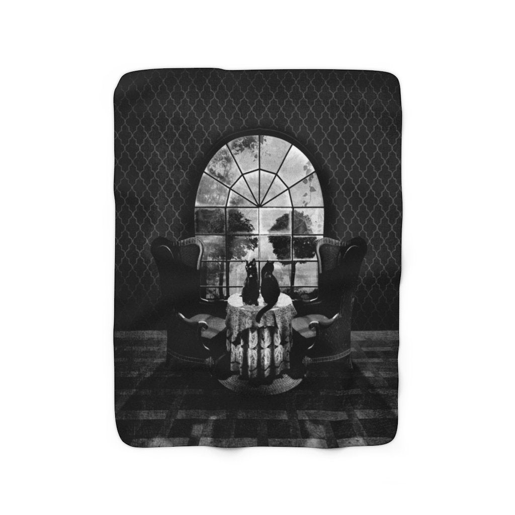 Room Skull Sherpa Fleece Blanket, Gothic Skull Cozy Fleece Blanket, Sugar Skull Plush Back Fluffy Throw Blanket