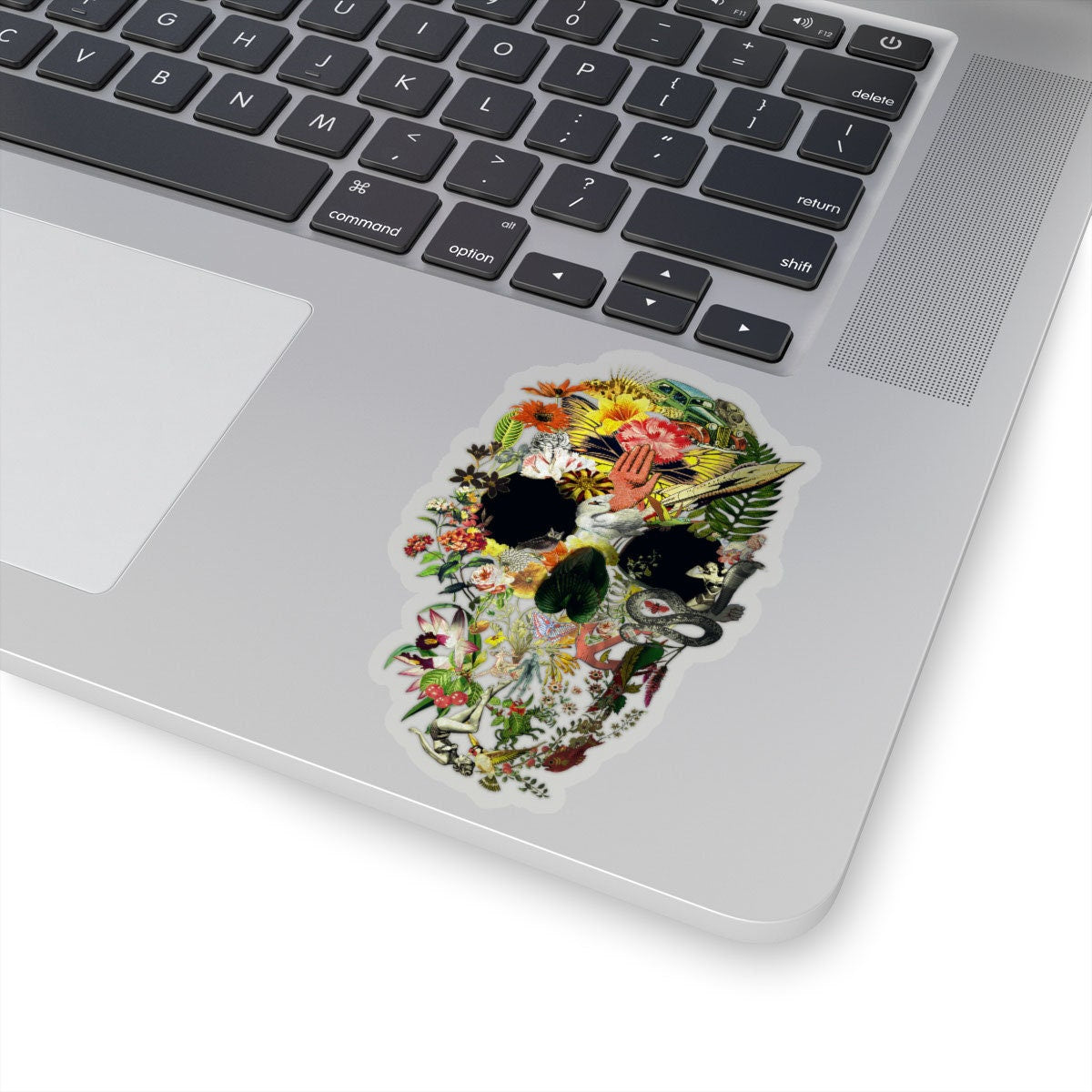 Skull Art Sticker, Premium Sugar Skull Sticker, Quality Skull Art Vinyl Sticker, Gothic Art Skull Gift, Skull Laptop Phone Kiss-Cut Sticker