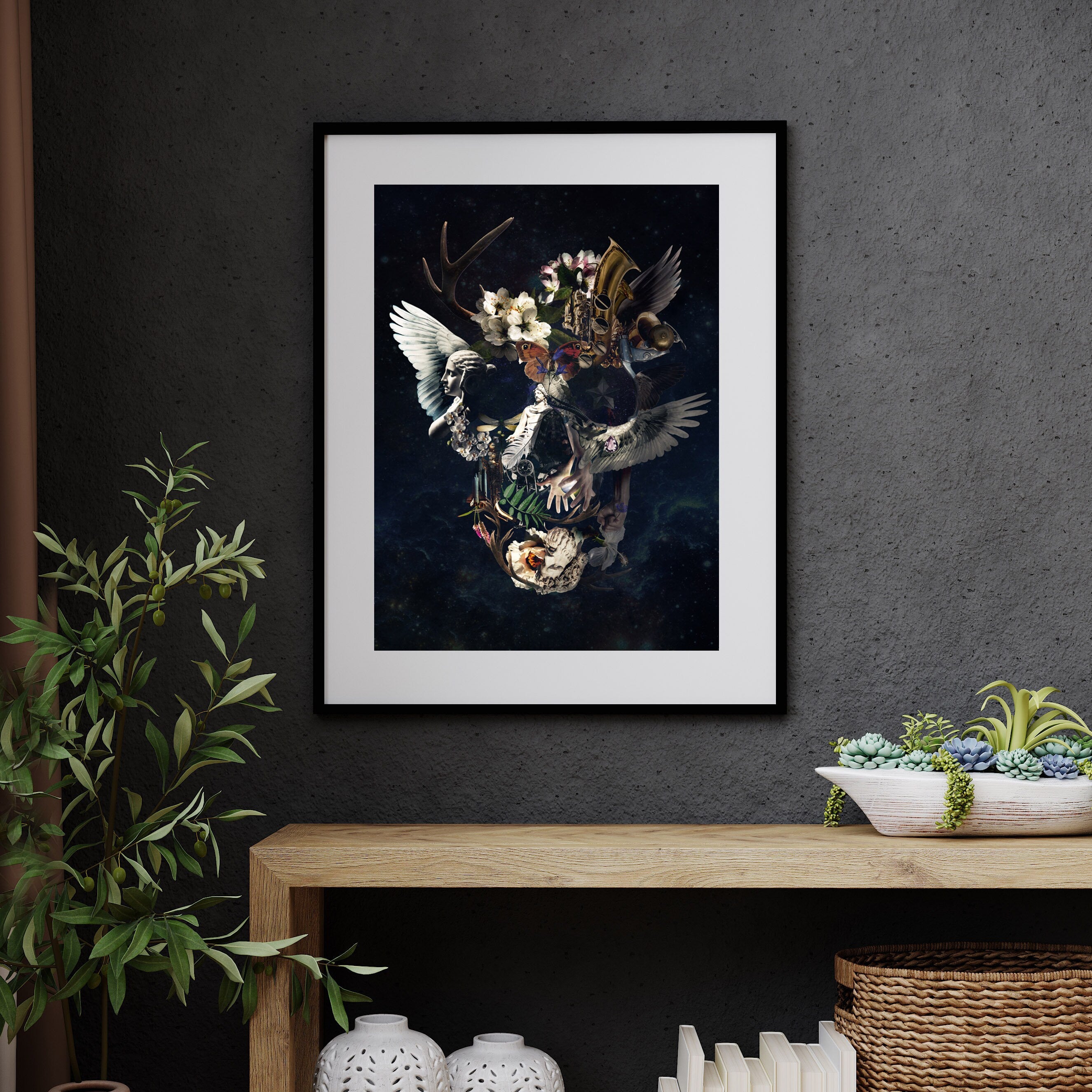 Framed Gothic Skull fashion poster