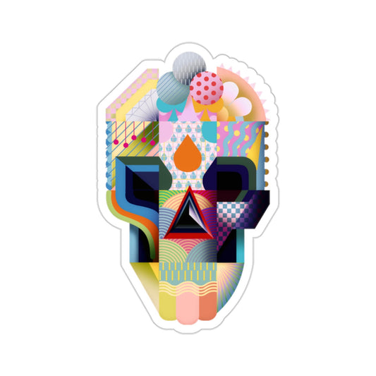 Colorful Skull Sticker, Sugar Skull Art Sticker, Premium Skull Art Vinyl Sticker, Gothic Art Skull Gift, Laptop Phone Kiss-Cut Sticker