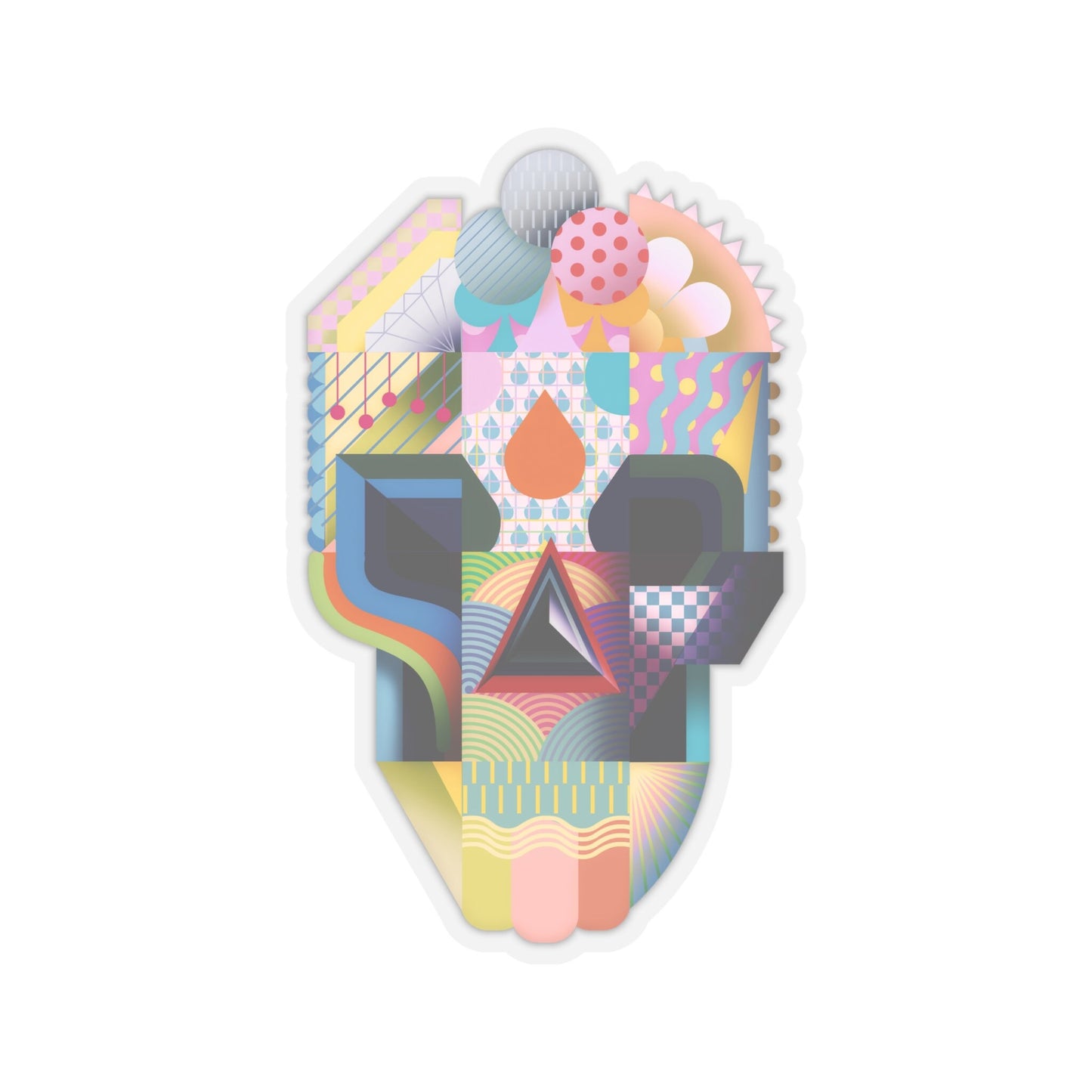 Colorful Skull Sticker, Sugar Skull Art Sticker, Premium Skull Art Vinyl Sticker, Gothic Art Skull Gift, Laptop Phone Kiss-Cut Sticker