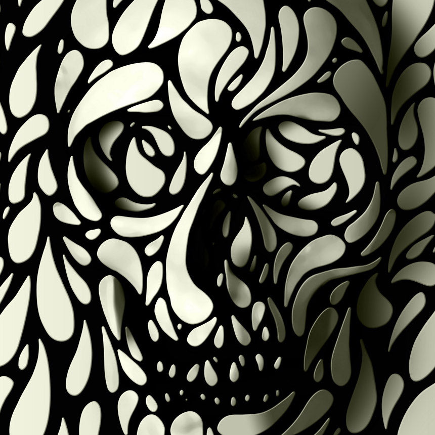 Fancy Skull Poster, Sugar Skull Art Print, Black And White Skull Wall Art Gift